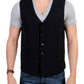 Costume National Elegant Black Wool Blend Casual Vest