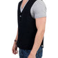 Costume National Elegant Black Wool Blend Casual Vest