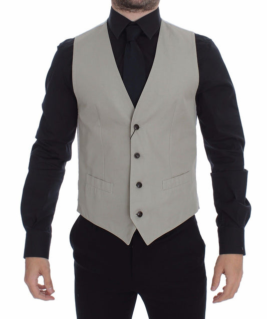 Dolce & Gabbana Chic Beige Single Breasted Dress Vest