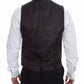 Dolce & Gabbana Elegant Brown Checkered Wool Dress Vest