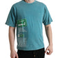Dolce & Gabbana Blue Cotton Milano Street Round Neck T-shirt