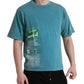 Dolce & Gabbana Blue Cotton Milano Street Round Neck T-shirt