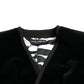 Dolce & Gabbana Black Velvet Cotton Double Breasted Jacket