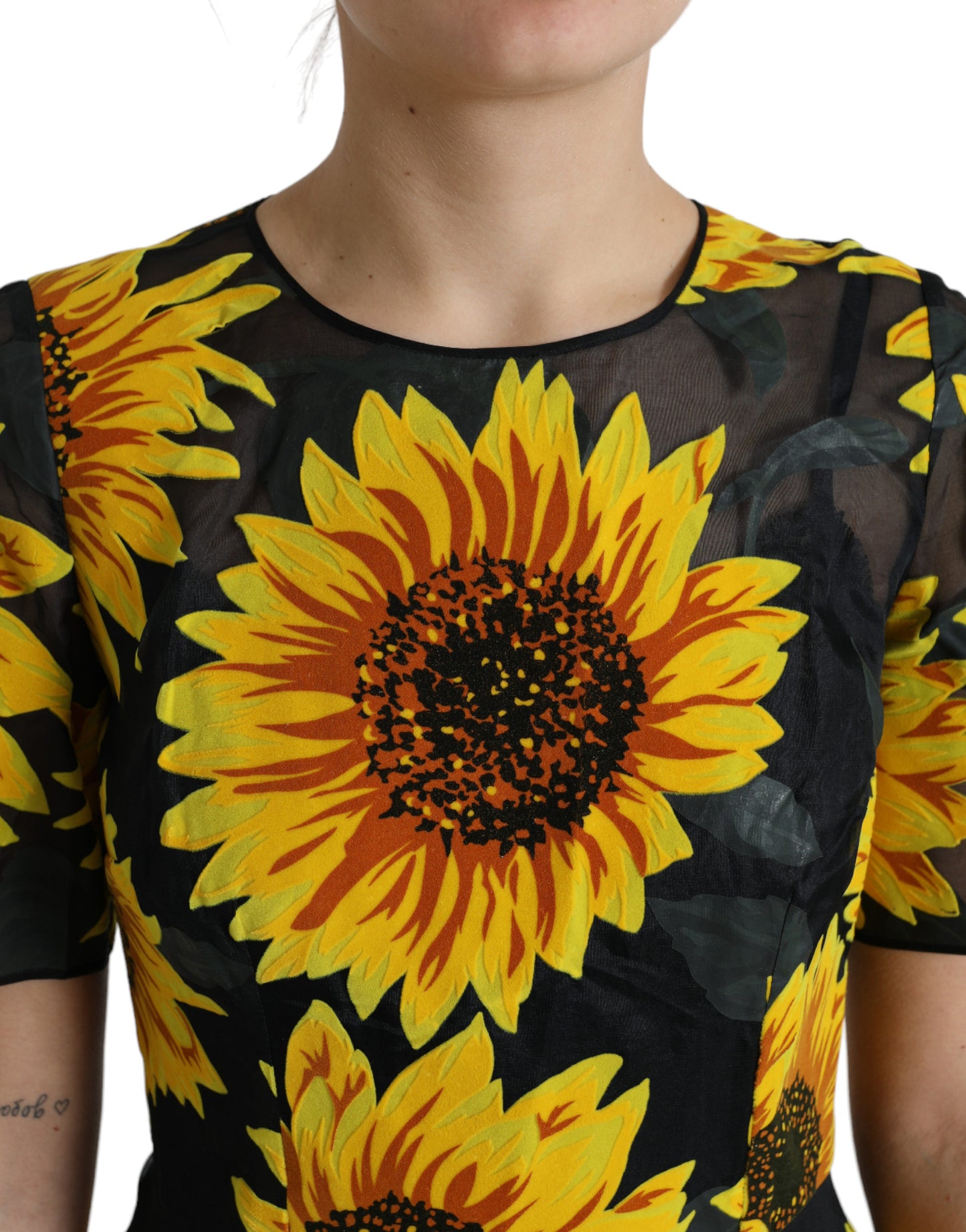 Dolce & Gabbana Summery Sunflower A-Line Midi Dress