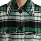 Dolce & Gabbana Green Plaid Long Sleeve Casual Coat Jacket