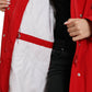Dolce & Gabbana Red Polyester Hooded Button Rain Coat Jacket