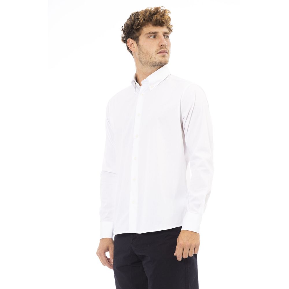 Baldinini Trend White Cotton Mens Shirt