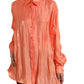 Dolce & Gabbana Peach Long Sleeve Button Down Blouse Top