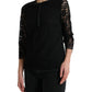 Dolce & Gabbana Black STAFF Blouse Floral Lace Nylon Top