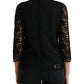 Dolce & Gabbana Black STAFF Blouse Floral Lace Nylon Top