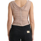 Dolce & Gabbana Beige Viscose V-neck Sleeveless Tank Top