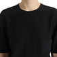Dolce & Gabbana Black Silk Round Neck Short Sleeve Blouse Top