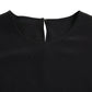Dolce & Gabbana Black Silk Round Neck Short Sleeve Blouse Top