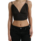 Dolce & Gabbana Brown Viscose Plunging V-neck Cropped Tank Top