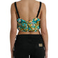 Dolce & Gabbana Multicolor Floral Sleeveless Cropped Top