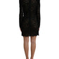 Dolce & Gabbana Elegant Black Floral Lace Sheath Mini Dress