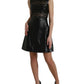 Valentino Shiny Black Nylon Cut Out A-line Mini Dress