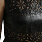 Valentino Shiny Black Nylon Cut Out A-line Mini Dress