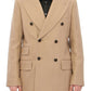 Dolce & Gabbana Elegant Beige Formal Wool Coat