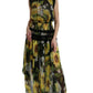 Dolce & Gabbana Elegant Sunflower Silk Maxi Dress