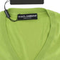 Dolce & Gabbana Emerald Green Wool V-Neck Pullover