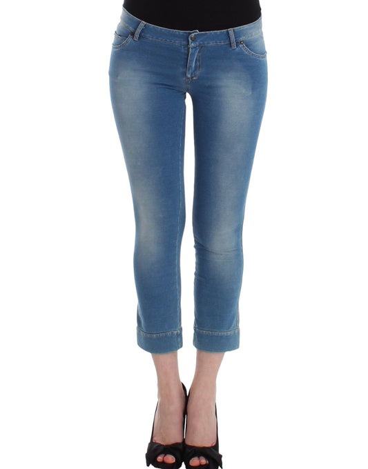 Ermanno Scervino Chic Blue Capri Jeans for Elegant Summers