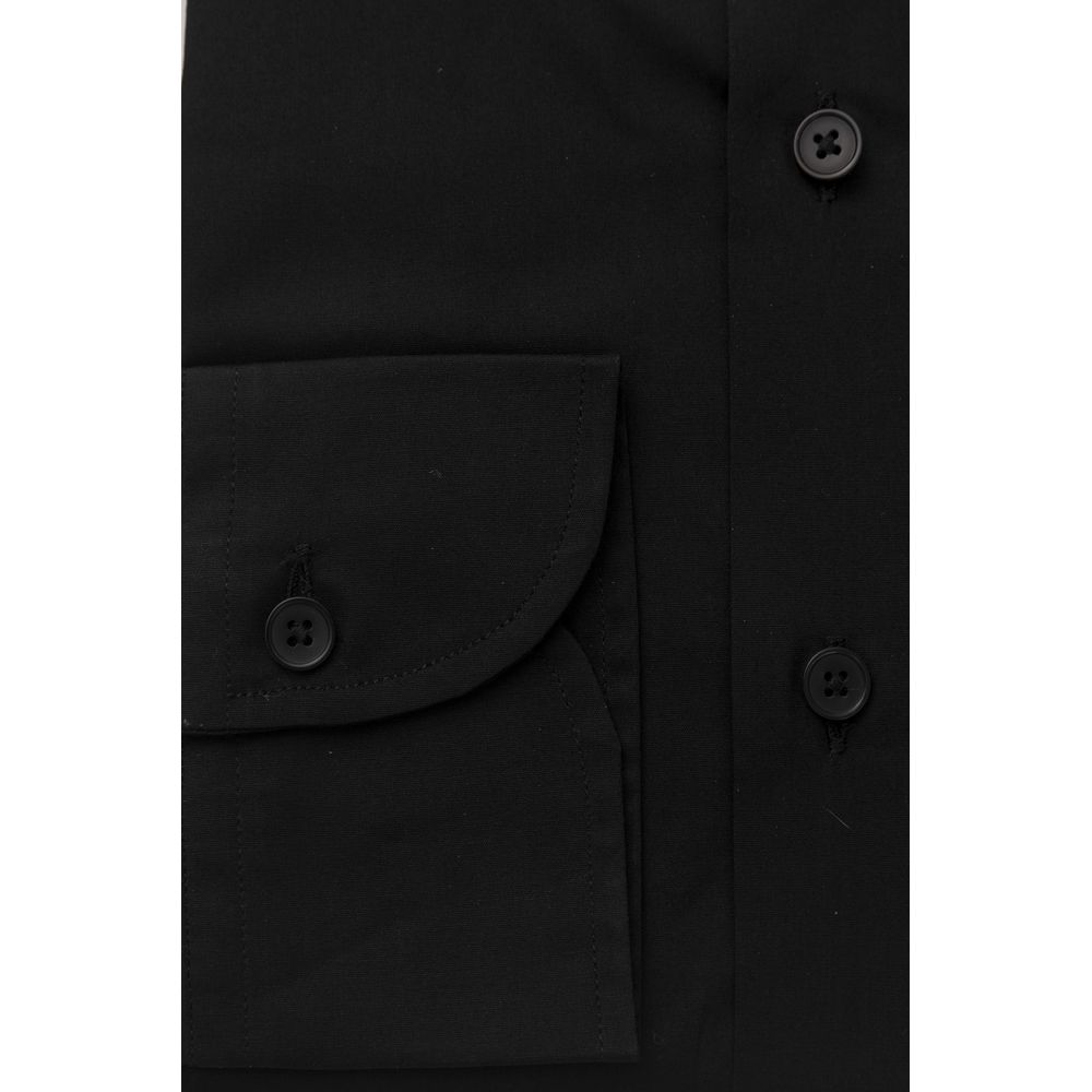 Bagutta Black Cotton Men's Slim Shirt