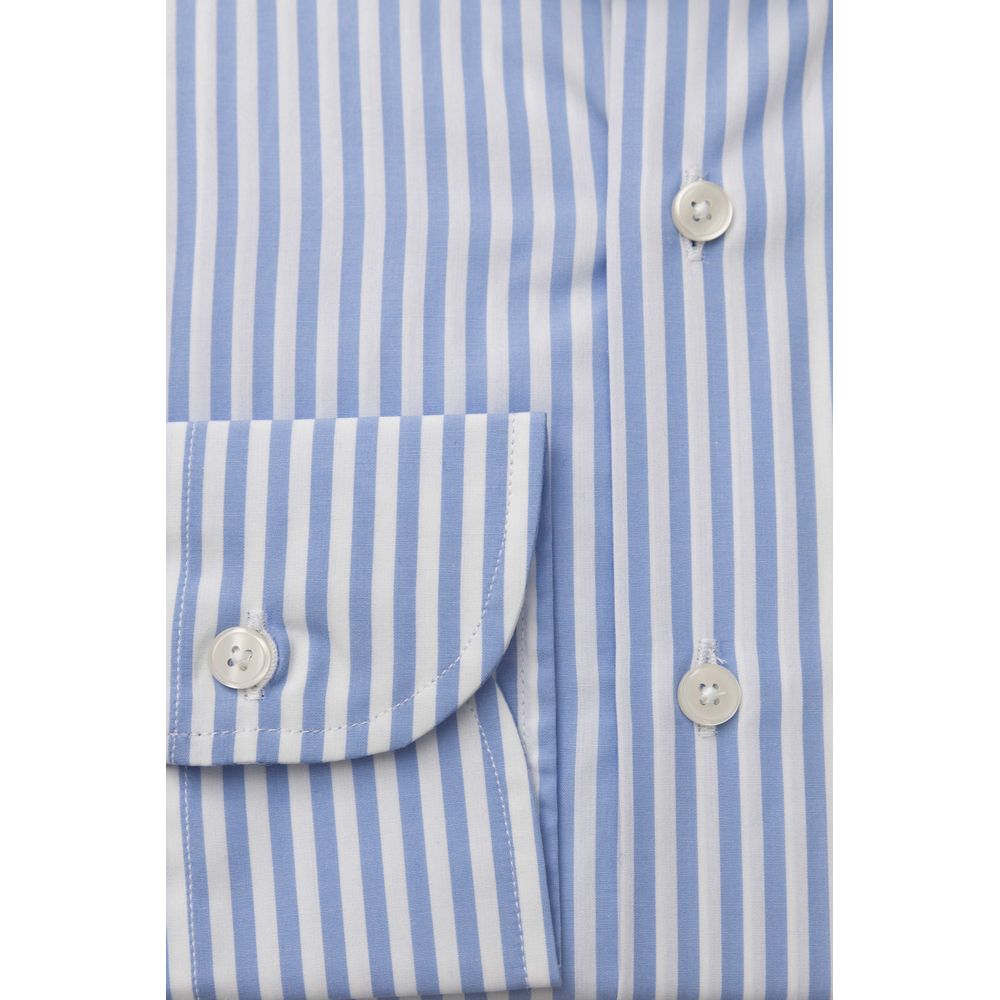 Bagutta Light Blue Cotton Men Shirt