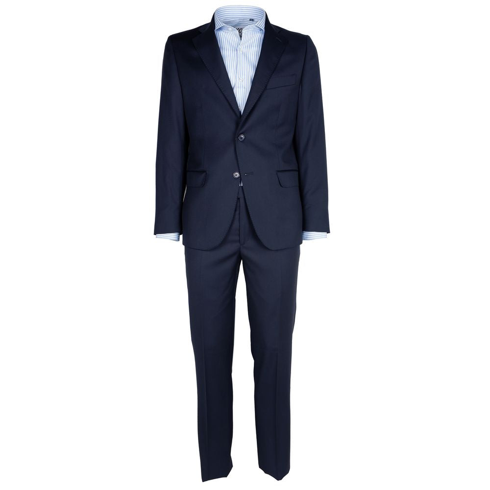 Made in Italy Blue Virgin Wool Men Suit