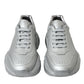 Dolce & Gabbana Elegant Silver Calfskin Leather Sneakers