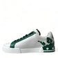 Dolce & Gabbana Elegant White Crown Leather Sneakers