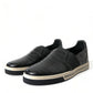 Dolce & Gabbana Black Croc Exotic Leather Sneakers Shoes