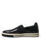 Dolce & Gabbana Black Croc Exotic Leather Sneakers Shoes