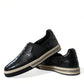 Dolce & Gabbana Black Croc Exotic Leather Sneakers Shoes