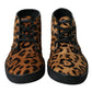 Dolce & Gabbana Elegant Leopard Print Mid-Top Sneakers