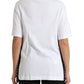 Dolce & Gabbana White Slogan Print Lacing Detailed T-shirt