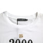 Dolce & Gabbana White Slogan Print Lacing Detailed T-shirt