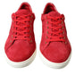 Dolce & Gabbana Elegant Red & White Low Top Sneakers