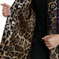 Dolce & Gabbana Purple Lamé Jacquard Tiger Print Coat Jacket