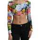 Dolce & Gabbana Multicolor Floral Long Sleeves Cropped Top