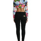 Dolce & Gabbana Multicolor Floral Long Sleeves Cropped Top