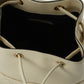 Versace Elegant Small White Leather Bucket Shoulder Bag