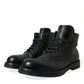 Dolce & Gabbana Elegant Black Horse Leather Ankle Boots