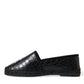 Dolce & Gabbana Exotic Black Leather Espadrilles