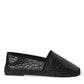 Dolce & Gabbana Exotic Black Leather Espadrilles