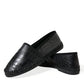 Dolce & Gabbana Exotic Black Leather Espadrilles