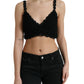 Dolce & Gabbana Black Cotton Bustier Cropped Crochet Tank Top