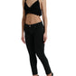 Dolce & Gabbana Black Cotton Bustier Cropped Crochet Tank Top