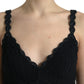 Dolce & Gabbana Black Cotton Bustier Cropped Crochet Tank Top