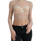 Dolce & Gabbana Beige Nylon Floral Lace Bustier Cropped Top